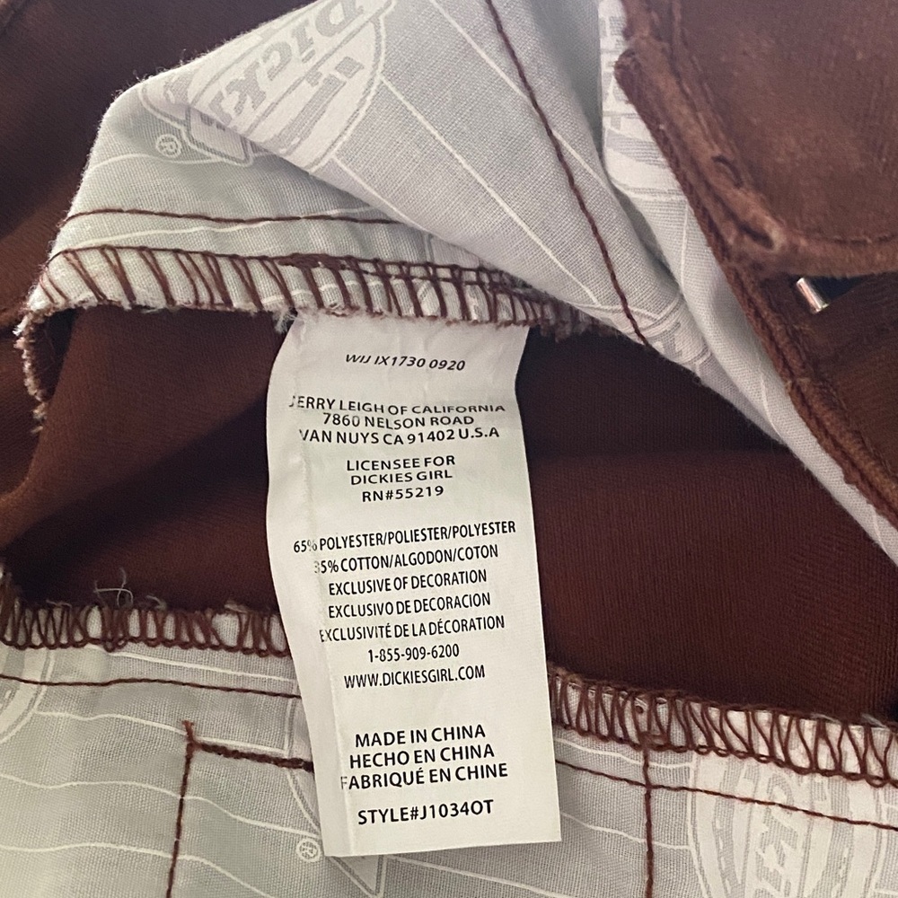 Dickies Wide Leg Pants Brown - Picture 7 of 7